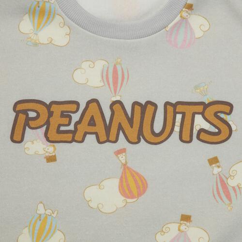 SNOOPY スヌーピー 長袖デイリートレーナー 起毛 くも気球総柄 グレー&times;95cm ベビーザらス限定