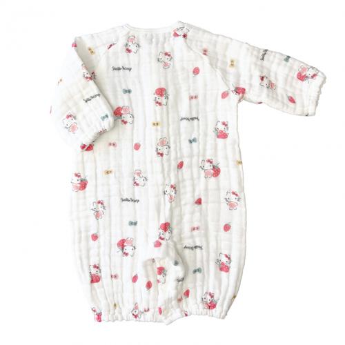 サンリオ キティ 6層連続織ガーゼ 兼用ドレス ホワイト×50-70cm