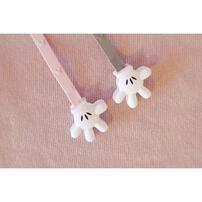 ミッキーマウス おしゃぶり＆トイホルダー (ピンクベージュ)