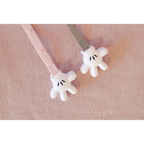ミッキーマウス おしゃぶり＆トイホルダー (ピンクベージュ)