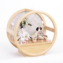 【雛人形】親王飾り 円形市松アレンジフラワー