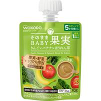 和光堂そのままBABY果実 りんご&times;バナナ&times;ほうれん草【5ヶ月～】(お一人様10点限り)