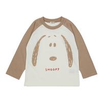 SNOOPY スヌーピー 長袖Tシャツ 天竺 ラグラン スヌーピーフェイス ブラウン&times;90cm ベビーザらス限定