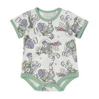 ディズニー トイストーリー 半袖ボディスーツ 総柄 バズ ホワイト&times;80cm