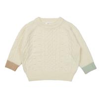 ベビーザらス限定　RAT-A-TATR ラッタッター ケーブルニット(ホワイト&times;80cm)