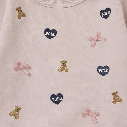 POLO BCS ハート刺繍トレーナー ピンク×90cm ベビーザらス限定