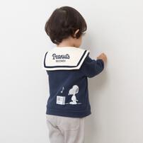 SNOOPY スヌーピー トレーナー 裏衿付き ネイビー×95cm