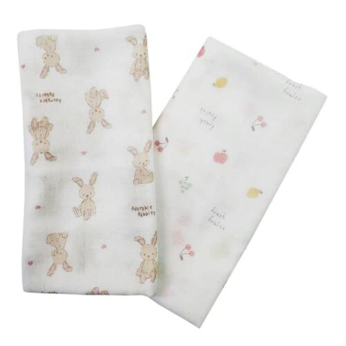 ガーゼ入浴布2枚組(うさぎ&times;フリー) ベビーザらス限定