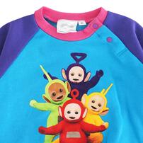 【テレタビーズ】長袖ダルマボディスーツ ラグラン ブルー×80cm