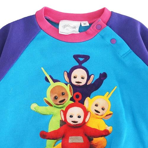 【テレタビーズ】長袖ダルマボディスーツ ラグラン ブルー×80cm