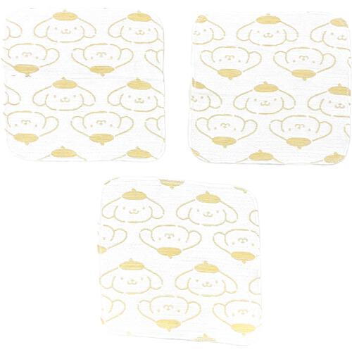 SANRIO サンリオ 多重織ガーゼハンカチ３枚組 ポムポムプリン イエロー&times;フリー ベビーザらス限定