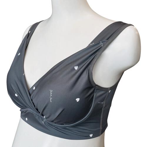 Petit jouet for Maternity プティジュエット マタニティブラトップ ハート(チャコール×M MU)