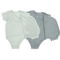 2枚組メッシュ新生児半袖打ち合わせロンパース肌着 パステルブルー&times;70cm ベビーザらス限定