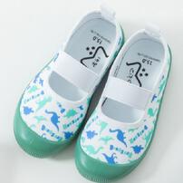恐竜 総柄 上履き グリーンx16cm ベビーザらス限定