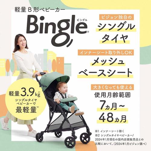 Pigeon ピジョン ビングル BB4 (ペールグリーン) B型ベビーカー 背面式 