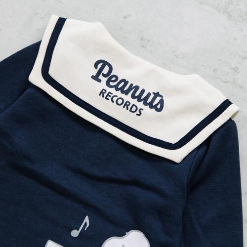 SNOOPY スヌーピー トレーナー 裏衿付き ネイビー×95cm
