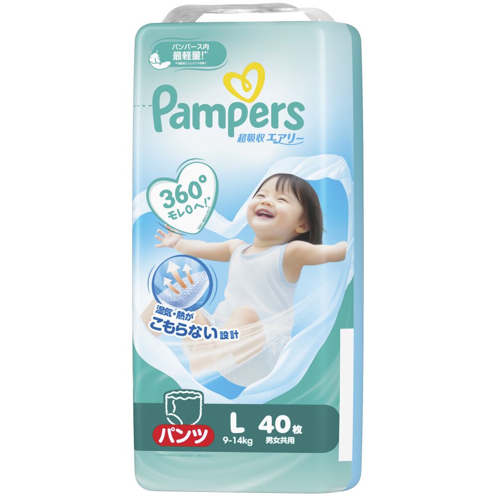 パンツ Lサイズ】パンパース 超吸収エアリー 40枚 9-14kg P&G おむつ