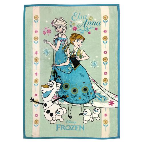 プレミアムハーフ毛布 アナと雪の女王 グリーン 100×140cm