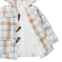 RAT-A-TATR ラッタッター ダッフルコート 中綿 チェック ナチュラル×95cm