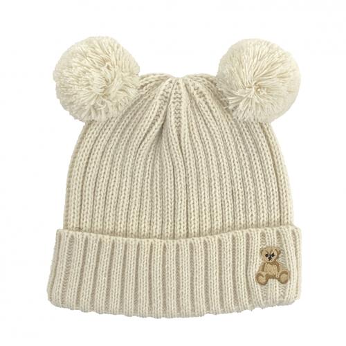 POLOBCS ベア刺繍ミミツキニット帽子 ナチュラル×46-50cm ベビーザらス限定