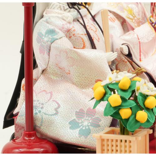 【雛人形】ケース親王飾り「舞桜刺繍アクリル」（322598）