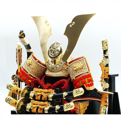 【五月人形】兜ケース飾り「前立付き鍬形赤金七宝」（538114）トイザらス・ベビーザらス限定【メーカー直送】