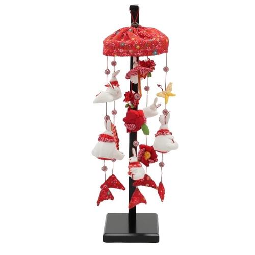 【雛人形】クリスタル付 つるし飾り (赤)高さ42cm  (351932)つるし雛 ひな人形 おしゃれ トイザらス・ベビーザらス限定【メーカー直送】