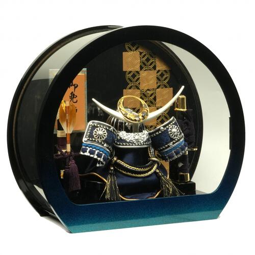 【五月人形】兜ケース飾り「上杉謙信青ぼかし丸形アクリル」（538746）トイザらス・ベビーザらス限定【メーカー直送】