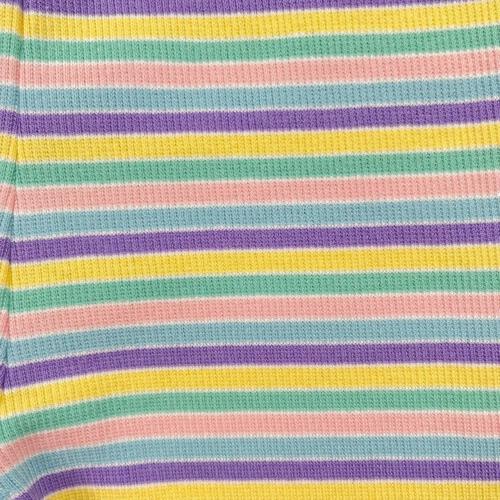 sophitica デイリーパンツ ボーダーリブレギンス サックス×80cm