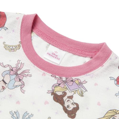 ディズニー 半袖パジャマ プリンセス 総柄 腹巻付き ピンク&times;100cm 