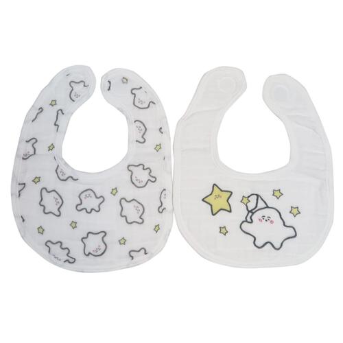 シナぷしゅ スタイ2枚組 星柄(イエロー×フリー) ベビーザらス限定