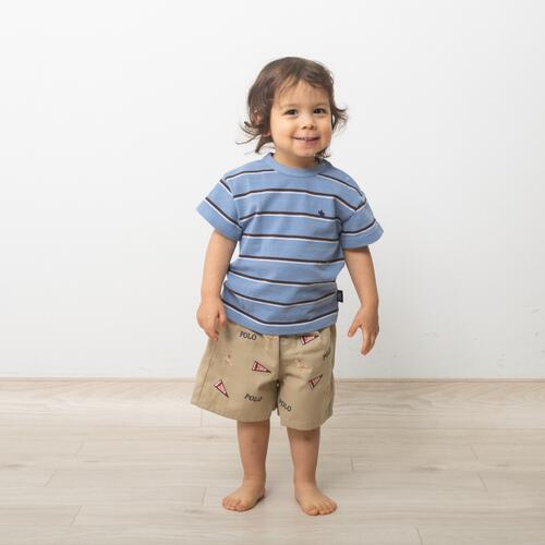 POLO BCS 鹿の子マルチボーダーＴシャツ サックス&times;80cm ベビーザらス限定