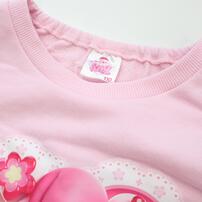 シークレット キャッチ！ティニピン 裏毛長袖トレーナー 袖チュール付き ピンク×100cm