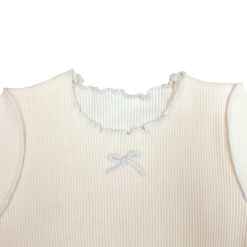 半袖シャツ肌着 2枚組 リブメロー うさぎハート ピンク×100cm ベビーザらス限定