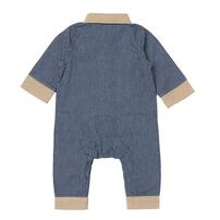 BUDDYLEE 長袖前開きロンパース 衿付き デニム×ニットコール グレー×70cm ベビーザらス限定