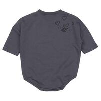 SNOOPY 長袖ボディースーツ  スヌーピー チャコール×60-70cm ベビーザらス限定