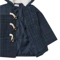 RAT-A-TATR ラッタッター ダッフルコート 中綿 チェック ネイビー×100cm