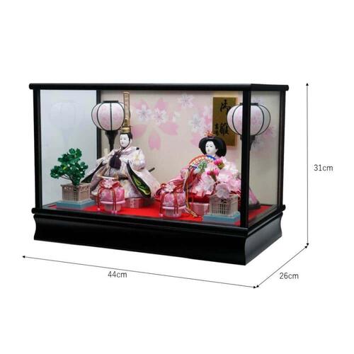 【雛人形】ケース飾り 親王飾り「桜模様黒塗」(322611)ひな人形 ひな祭り お雛様 おしゃれ トイザらス・ベビーザらス限定【メーカー直送】