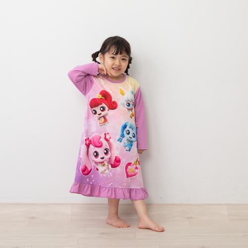 シークレット キャッチ！ティニピン 長袖ナイトドレス フリル付き ピンク×130cm ベビーザらス限定