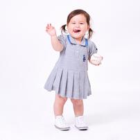 MLB 鹿の子女児半袖ロンパース グレー&times;70cm  ベビーザらス限定