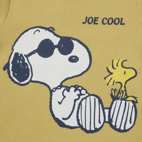 SNOOPY スヌーピー 長袖デイリートレーナー 起毛 サングラス イエロー&times;95cm