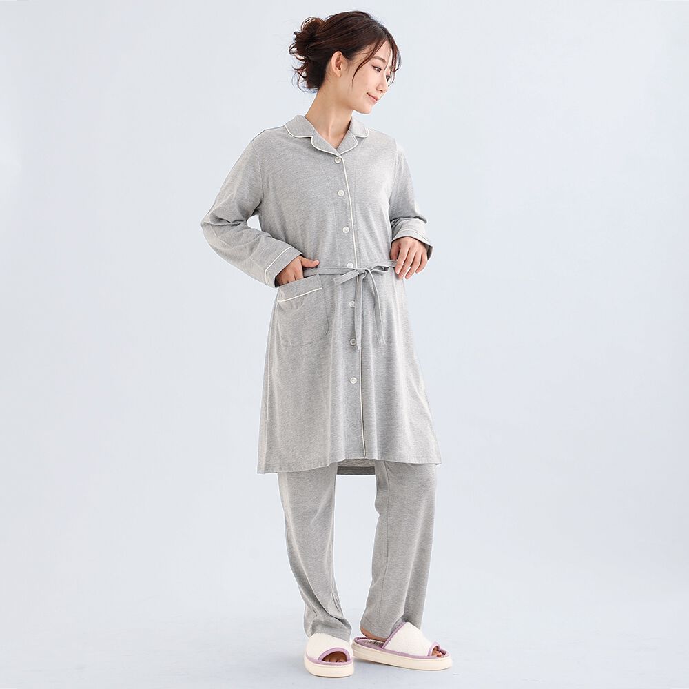 センター授乳開き長袖パジャマ(グレー×M-L) ベビーザらス限定