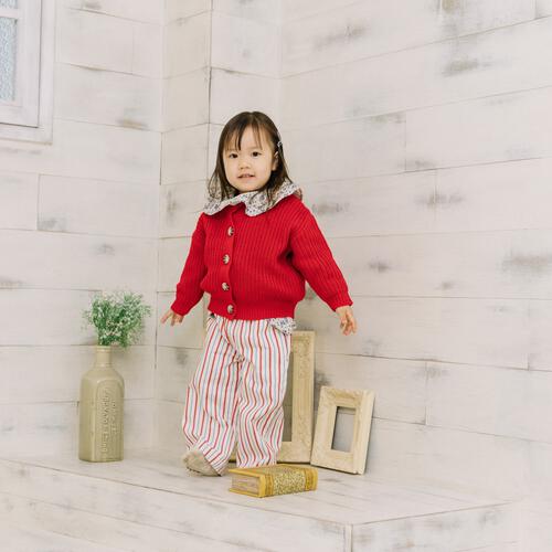 【FirstCloset×mioさん】カーディガン レッド×80cm