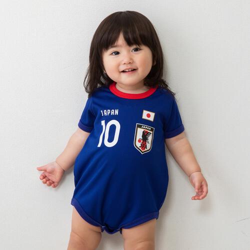 半袖ユニホームボディロンパース サッカー日本代表ver. メッシュ ブルー&times;70cm