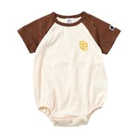 MLB ラグラン半袖ボディスーツ パドレス ブラウン&times;80cm
