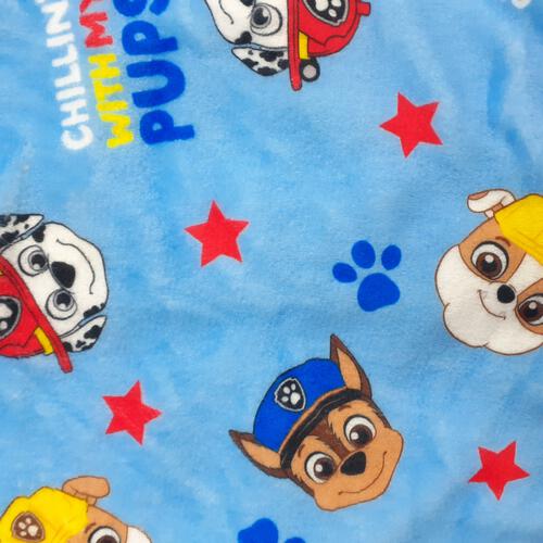 パウパトロール パジャマベスト ミンクフリース 総柄 ブルー×110cm トイザらス限定