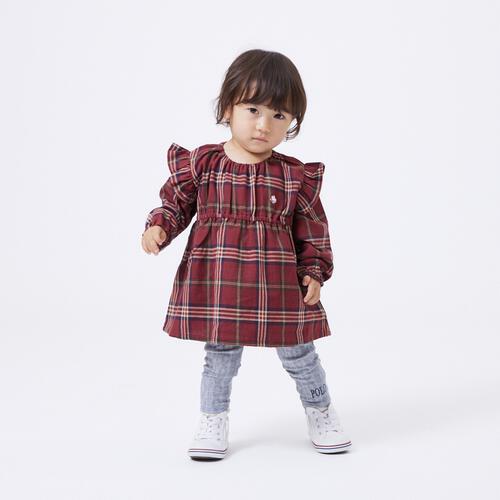 POLO BCS レギンス付フリルロンパース レッド×80cm ベビーザらス限定