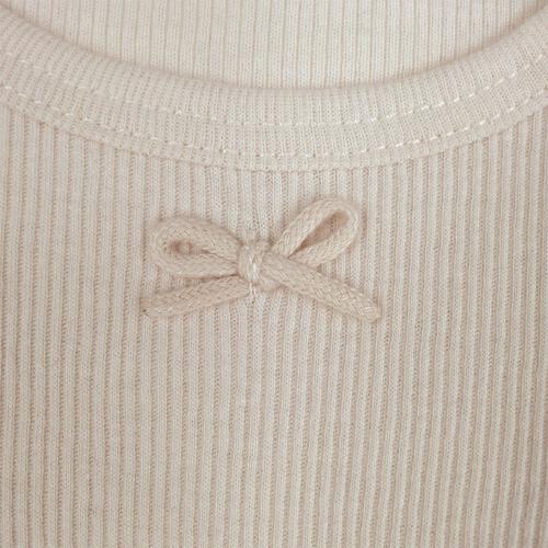 長袖シャツ肌着 2枚組 テレコ くまうさぎ ピンク&times;90cm