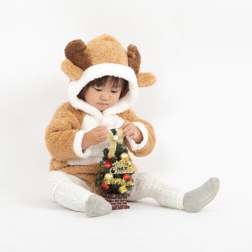 クリスマス トナカイダルマオール コスチューム ベビー サンタクロース コスチューム 子供 衣装  ベージュ×70cm ベビーザらス限定