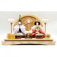 【雛人形】ケース親王飾り「麻の葉衝立パノラマアクリル」（322724）